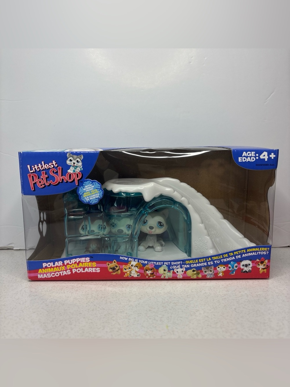 Littlest Pet Shop POLAR PUPPIES Husky Dogs Lot #'s 68 69 70 Playset